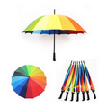 52" Rainbow Stick Umbrella With 16 Panels